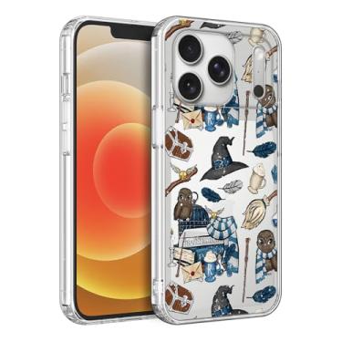 Imagem de BOXUEZHENU Compatível com capa moderna para iPhone 17 Pro Max, capa protetora à prova de choque resistente a arranhões TPU macio transparente (Harry-Magic-6)