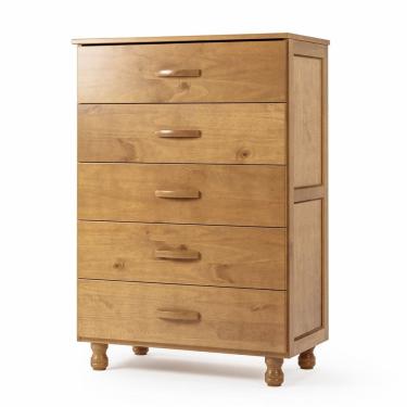 Imagem de Cômoda 5 Gavetas 100% Madeira Rústica