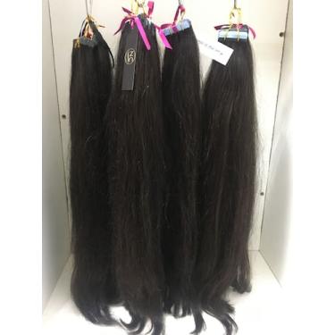 Imagem de Alongamento fita adesiva 50/55cm 50g - Cabelo Russo, Marrom
