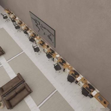 Imagem de Conjunto De Escritório Tech 9 Livreiro 2 Buffet E 10 Mesas 9 - Off White E Cedro Off White E Cedro