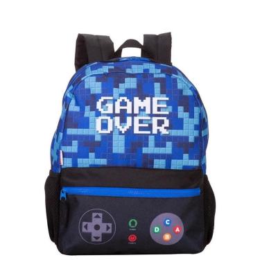 Imagem de Mochila Costas Infantil Menino Escolar Game Plus Sestini Azul-Masculino