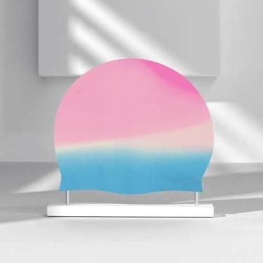 Imagem de Touca de natação de silicone multicolorida para adultos – Design flexível e impermeável