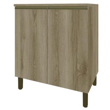 Imagem de Balcão de Cozinha 2 Portas com Tampo 80cm Star Indekes, Castani