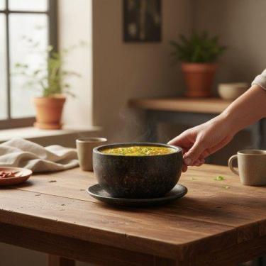 Imagem de Kit 10 Cumbucas Bowl Pedra Sabão com prato 350 ml - So Jos