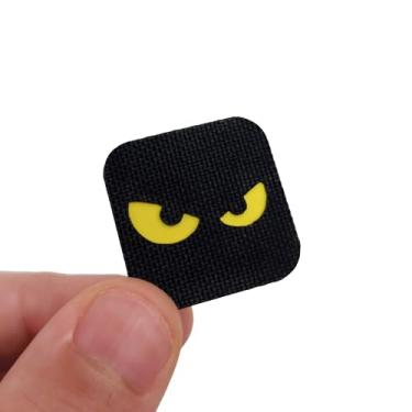 Imagem de Spooky Eyes Ranger Eye Patch 2,5 x 2,5 cm | Nylon e vinil cortados a laser | Design amarelo com olhos irritados para equipamentos táticos, EDC e Airsoft | Suporte de gancho (lado do laço não incluído