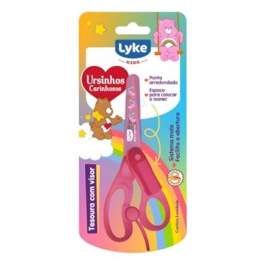 Imagem de Tesoura Escolar Ursinhos Carinhosos LYKE - 13CM (Rosa)