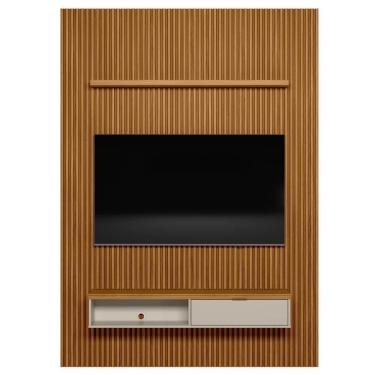 Imagem de Painel Ripado Para 75 Pol. Com Bancada 180cm Plus L06 Nature/off White - Mpozenato