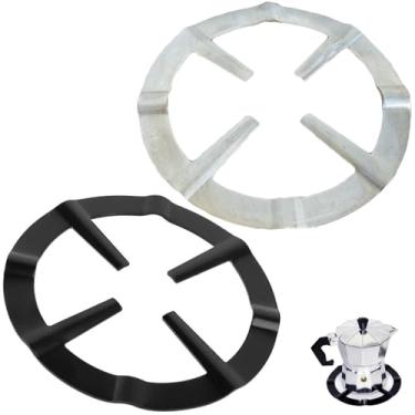 Imagem de SquEqu 2 unidades Moka Pot redutor de anel a gás propano fogão superior trivet fogão máquina de café expresso rack para queimador de propano portátil fogão de acampamento butano fogão de acampamento