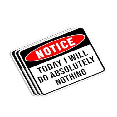Imagem de Adesivo (3 peças) Aviso Hoje I Will Do Absolutely Nothing Funny Sarcástico Ditado Humorístico Lazy-Day Anti-Social Vinil Decalque para Tumbler Laptop Garrafas de Água Livros Telefone - Tamanho 3x2,2