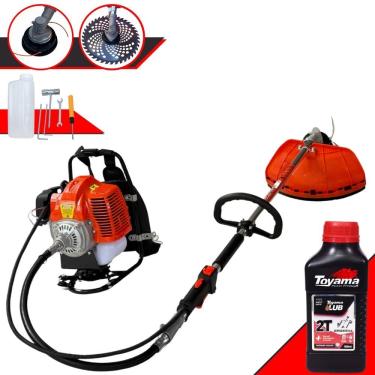 Imagem de Roçadeira Costal Multifunções Terra GRC-430 À Gasolina 1,7HP de Potência 43cc Completa Com Carretel de Nylon + Faca 40 Dentes Vídea + Óleo Toyama 2T