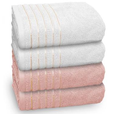 Imagem de Kit 4 Toalha de Banho Golden, 100% Algodão Premium, 78x150cm, Banhão, 