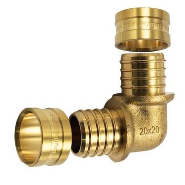 Imagem de Conexão Pex em L Emmeti 20x20 Latão - P28291356