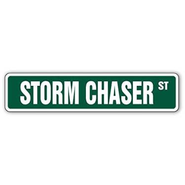 Imagem de Cortan360 Adesivo decalque Storm Chaser Street Sign Tornado Alley Tornadoes Hurricane Weather 20 cm