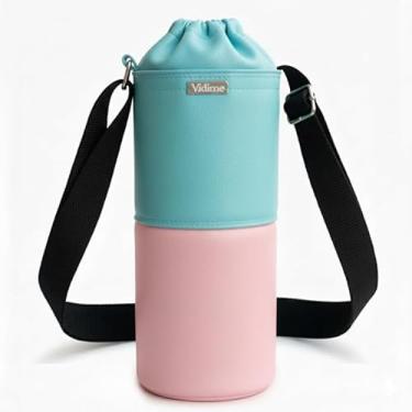 Imagem de Bolsa Térmica (TIFFANY COM ROSA) RAMIERE para Garrafa de 2 LITROS em Couro Sintético - Coleção Cores VERÃO 2026