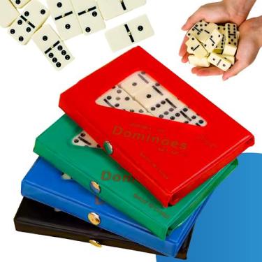 Imagem de Jogo De Dominó Profissional 8 mm 28 Peças Com Estojo De Transporte Peç
