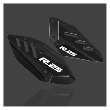 Imagem de Anti-derrapante Para YZF-R3 YZF-R25 yzf r3 r25 r3 r25 apoio para os pés pedal dianteiro asa suporte placas de calcanhar protetor(Black 25)