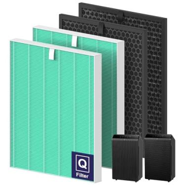 Imagem de FMDZFL Filtro de substituição de absorção de toxinas para purificador de ar Winix 5510 e 5520, o pacote combo de substituição do filtro Q inclui: 2 HEPA e 2 filtros de carbono