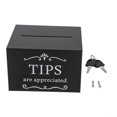 Imagem de Caixa de armazenamento transparente de acrílico com trava para dinheiro e sugestões Suporte seguro na parede ou organizador de mesa com chave compacta 15 x 12 cm para doação de eventos de escritório