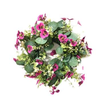 Imagem de predolo Guirlandas de flores artificiais para porta de entrada, guirlanda versátil para uso interno e externo, guirlandas de primavera, flores artificiais de, Coroa de Orquídeas Rosa