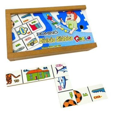 Imagem de Dominó Divisão Silábica Jogo Pedagógico Alfabetização Brinquedos Educa