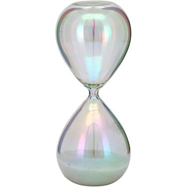 Imagem de Ampulheta Areia Branca Vidro Furta-Cor 19X8X8Cm