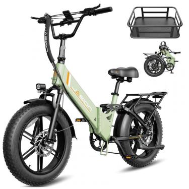 Imagem de Bicicleta elétrica dobrável Jasion X-Hunter ST verde Forest pneus 20x4 motor 750W pico...