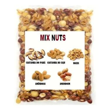 Imagem de Mix De Castanhas Caju/ Pará/ Amêndoas/ Nozes/ Amendoim 1kg - DIVINO GR