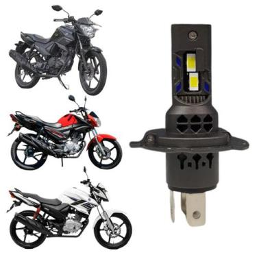 Imagem de Lâmpada de Led H4 Pk20 Farol Moto Yamaha Super Branca Efeito Xenon Fác