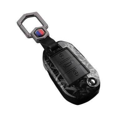 Imagem de Capa Para Chave De Carro Estilo Fibra De Carbono ABS Para Peugeot Citr