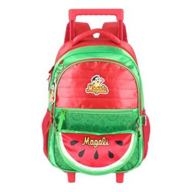Imagem de Mochila Infantil Com Carrinho Turma Da Mônica Escolar Rodinhas -, Verm
