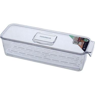 Imagem de Caixa Organizadora Para Geladeira Com Tampa Acrilico 9x11x34cm - HOME 