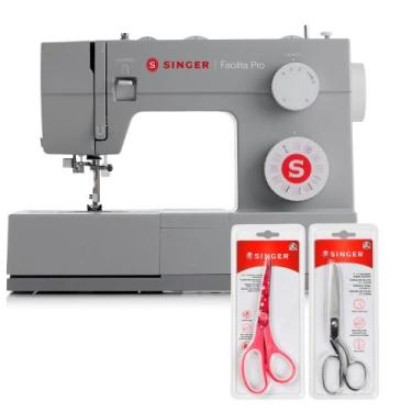 Imagem de Kit Máquina de Costura Facilita Pro 4432 + Tesoura 7" Tecido e Tesoura