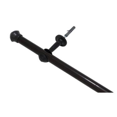 Imagem de Kit Varão Marrom Simples 2 Metros 19Mm Para Cortina