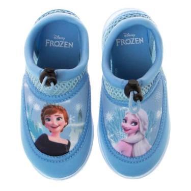Imagem de Disney Girls’ Frozen Elsa and Anna Quick Dry Beach Pool Water Shoes (Toddler/Little Kid) Light Blue