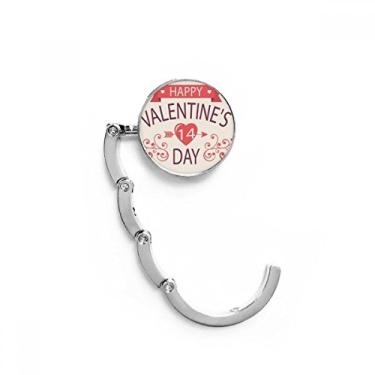 Imagem de Gancho de mesa vermelho Happy Valentine's Day 14 coração flecha gancho decorativo extensão dobrável gancho