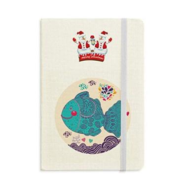Imagem de Caderno de desenho de linha, desenho de peixes, corais, boneco de neve, capa dura grossa