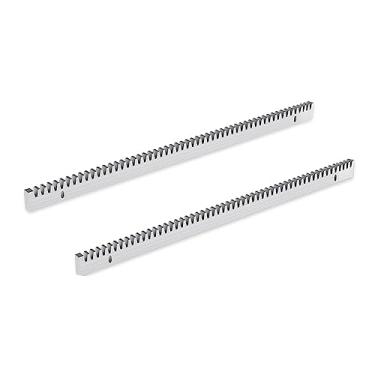 Imagem de Blütezeit Rack de engrenagens de aço galvanizado 8 mm de espessura 1 pé 2 peças, incluindo ferragens de montagem total de 3,28 pés trilho de dentes para operador de portão deslizante