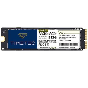 Imagem de Timetec 512GB MAC SSD NVMe PCIe Gen3x4 3D NAND TLC Read Até 2.000MB/s Compatível com Apple MacBook Air (2013-2015, 2017), MacBook Pro (2013-2015), iMac (2013-2019), Mac Pro (2013), Mac Mini (2014)