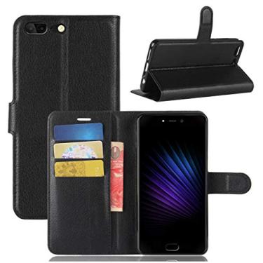 Imagem de LEAGOO T5 Capa, carteira flip de couro PU premium com compartimento para cartão, suporte e fecho magnético [capa interior TPU à prova de choque] Compatível com LEAGOO T5