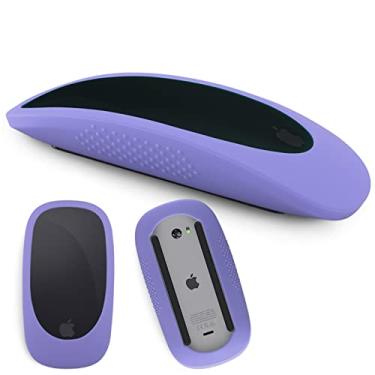 Imagem de Capa de mouse de silicone para Apple Magic Mouse I&ii Capa de mouse iMac Apple Mouse 2 Skins, Anti-Drop Mouse Luva (Cinza Lavanda)