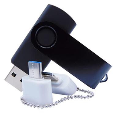 Imagem de Pen Drive USB de 8 GB pendrives de memória pendrives com OTG e adaptador tipo C/USB-C (preto)