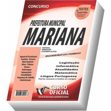 Imagem de Apostila Prefeitura De Mariana - Nível Médio - Curso Oficial