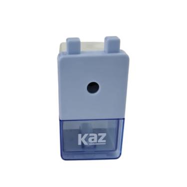 Imagem de Apontador De Mesa Manual Para Lápis De Plástico Com Manivela Deposito Coletor Recipiente Cinzas Fácil De Usar Escola Volta Às Aulas (AZUL)