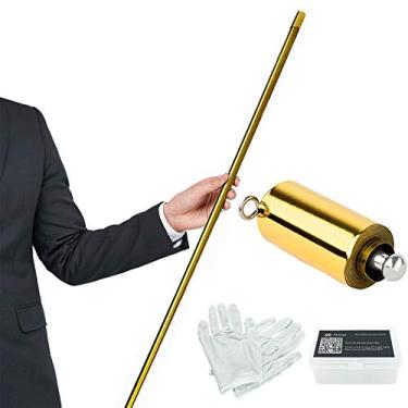 Imagem de Kensally Xfunjoy — Bengala de 150 cm de metal dourado com luvas e vídeo turorial, balcão, mágica de close-up de palco mágico