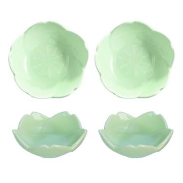 Imagem de WAIT FLY Lindos pratos de tempero de cerâmica em forma de Sakura de 7,6 cm / suportes para saquinhos de chá/pires de ketchup/pratos de aperitivo/vinagre especiarias salada soja sushi wasabi tempero