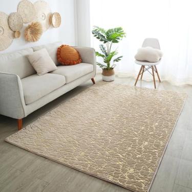 Imagem de Tapete para sala de estar mesa lateral ouro branco mármore macio tapete de banheiro de luxo tapete de pele de cabeceira para quarto, 2,60x120cm