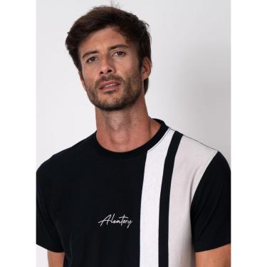 Imagem de Camiseta Aleatory Listrada Move Preta-Masculino