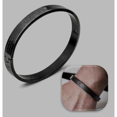 Imagem de Pulseira Bracelete Oração Pai Nosso Aço Inox 316L Masculino Feminino I