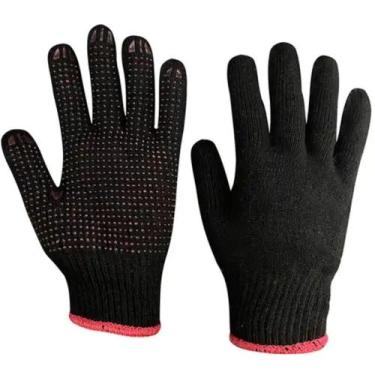 Imagem de Luva Tricotada Pigmentada Pano Segurança Preta Kit 12 Pares - Fertak