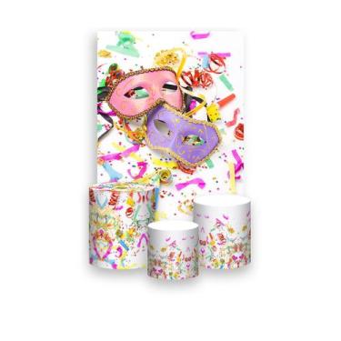 Imagem de Painel De Festa Vertical 1,50 x 2,20 + Trio De Capas Cilindro - Carnav